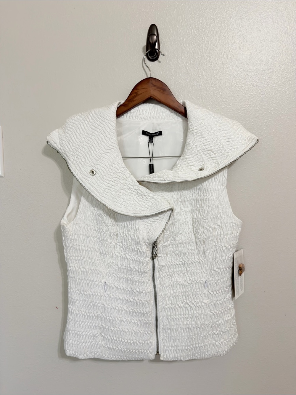 Samuel Dong Art to Wear Textured Asymmetric Zip Vest